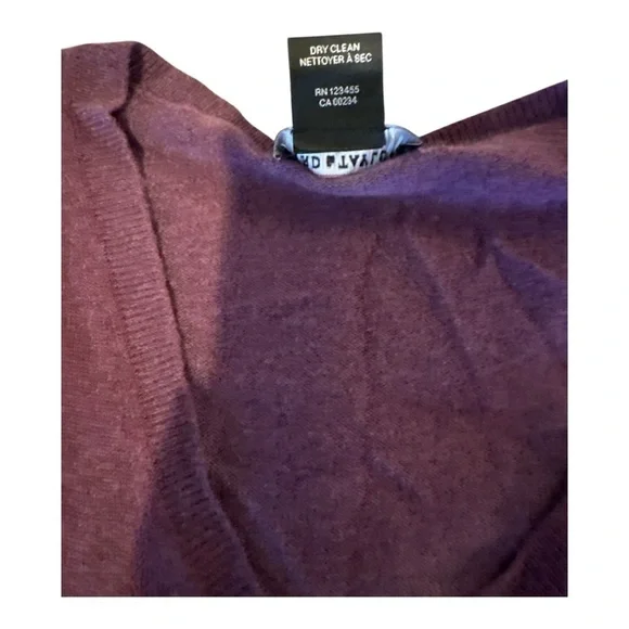 Lord & Taylor 100% Cashmere V-Neck Sweater XS Purple Pink Ombre Gradient Soft - Picture 8 of 12